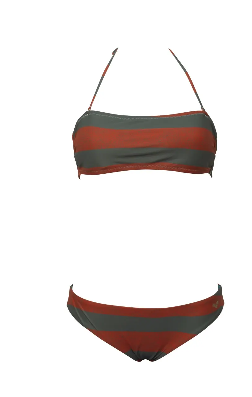 Arena Allover Bandeau 2 Piece – Grey/Brown